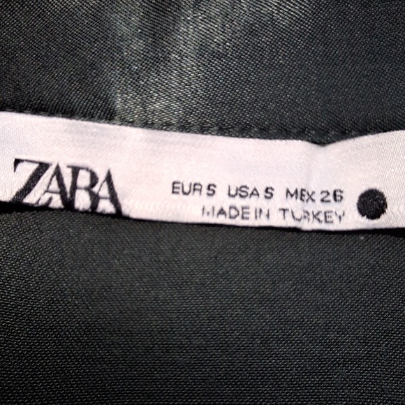 Zara Shirt Womens Small Green Satin Ruched Front Button Up Feminine Whimsygoth - Picture 3 of 7